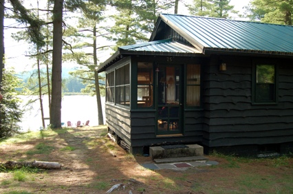 Cabin and lake