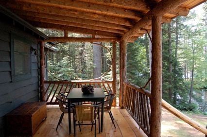 On the lake-side porch