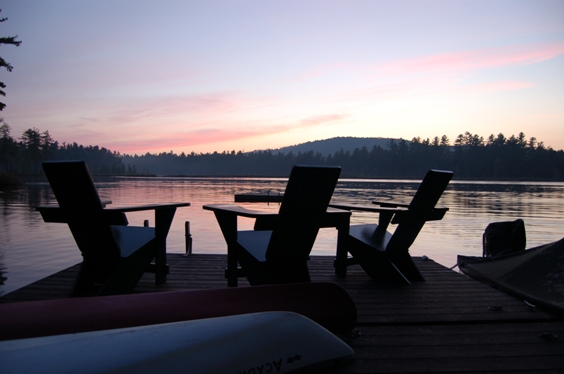 Peaceful sunset over the lake