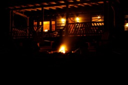 Cabin at night
